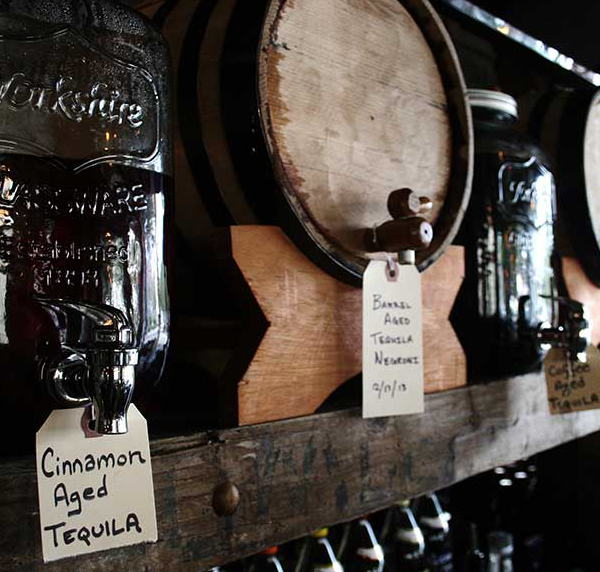 aged tequila barrels
